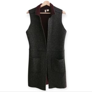 Anthropologie Moth Morris Wool Sleeveless Sweater Vest Gray Maroon XS/S